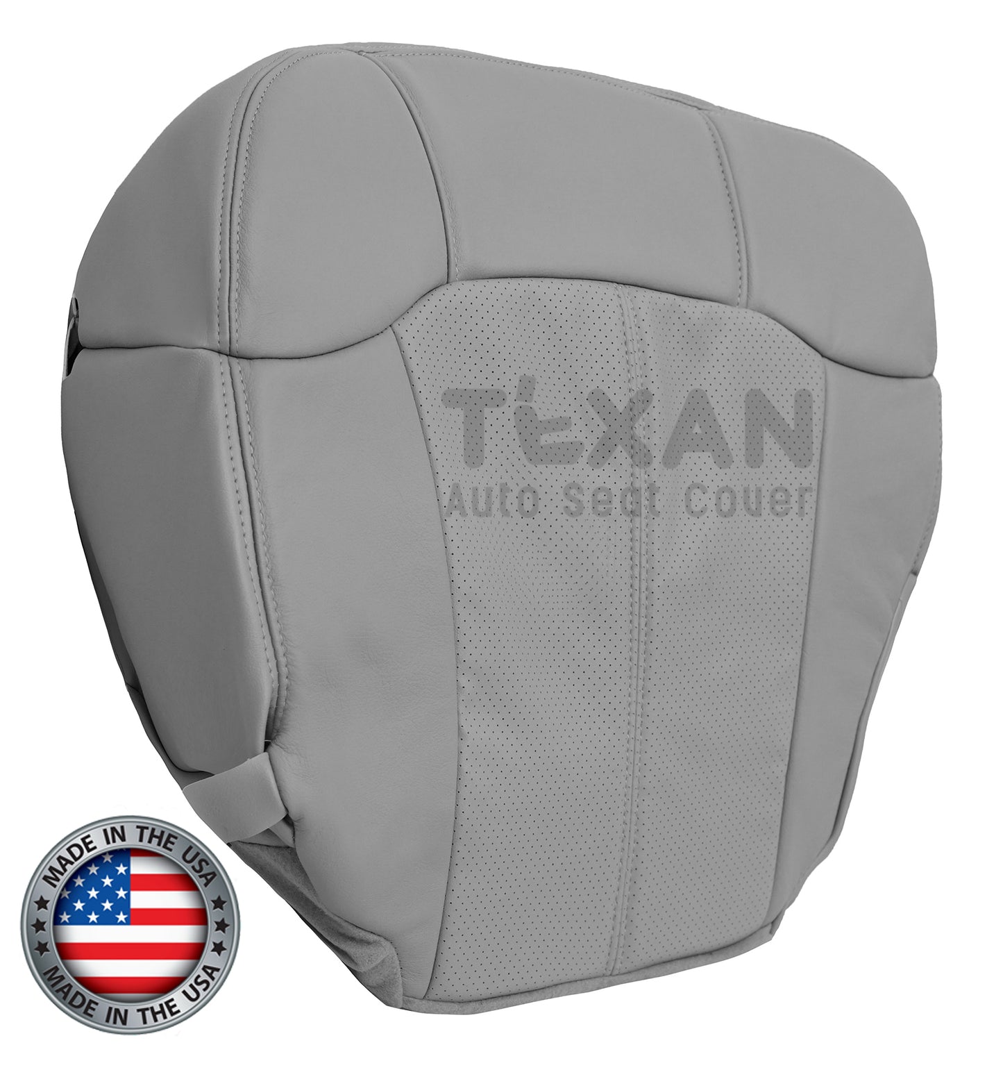 2002 Cadillac Escalade EXT Driver Bottom Perforated Leather Replacement Seat Cover Gray