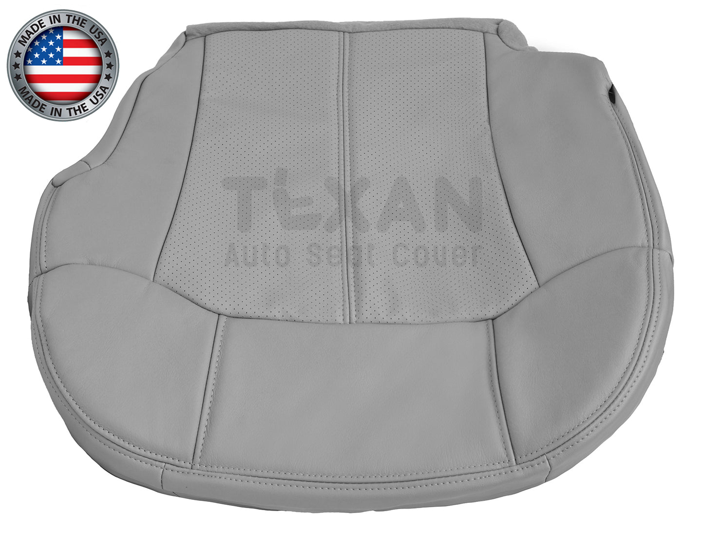 2002 Cadillac Escalade EXT Driver Bottom Perforated Leather Replacement Seat Cover Gray