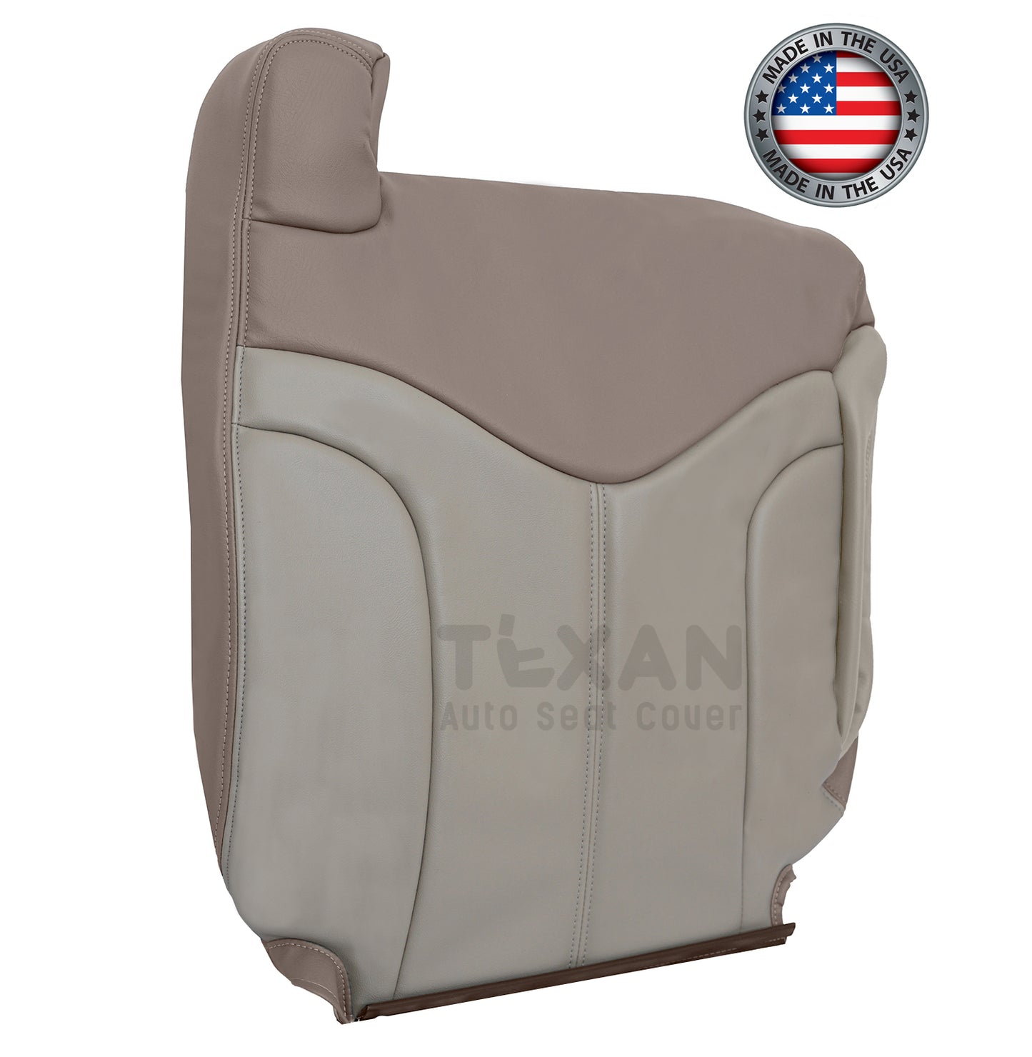 2001, 2002 GMC Sierra Denali C3 Passenger Side Lean Back Leather Replacement Seat Cover 2-Tone Tan