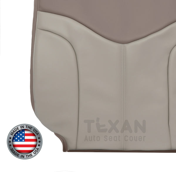 2001, 2002 GMC Sierra Denali C3 Driver Side Lean Back Leather Replacement Seat Cover 2-Tone Tan