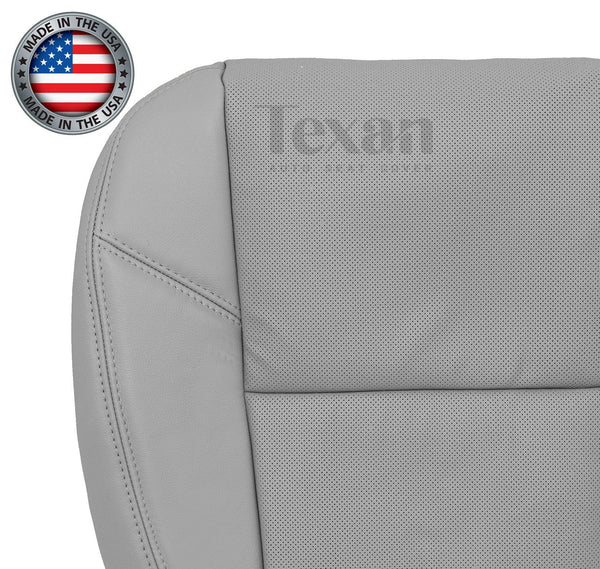 2012 to 2014 Chevy Silverado Driver Bottom Perforated Leather Replacement Seat Cover Gray