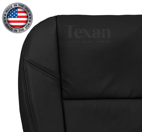 Compatible with 2007 to 2014  Cadillac Escalade ESV, EXT Passenger Side Bottom PERFORATED Synthetic Leather Seat Cover Black