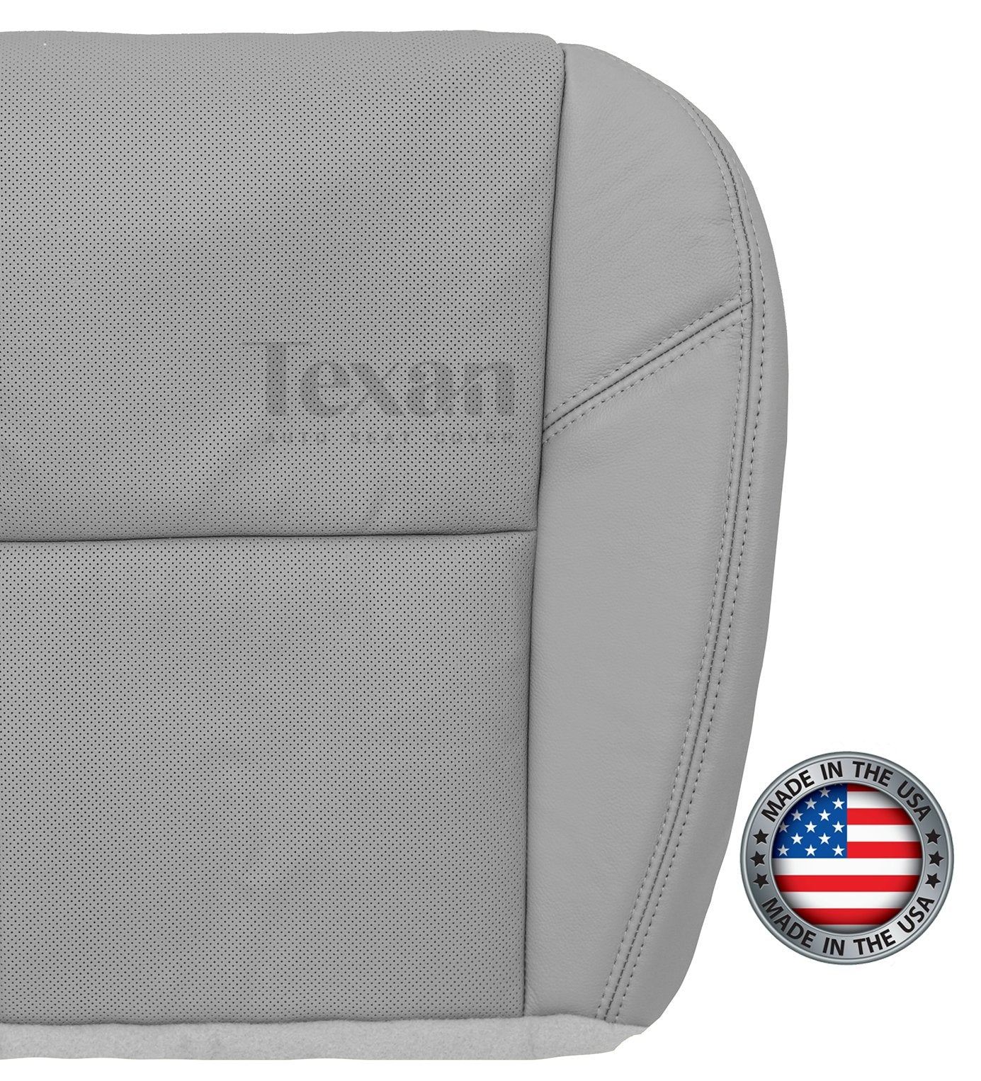 2012 to 2014 Chevy Silverado Passenger Bottom Perforated Leather Replacement Seat Cover Gray