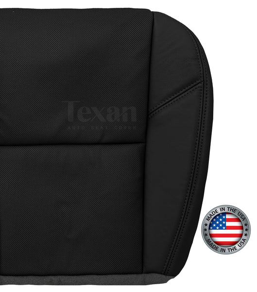 Compatible with 2007 to 2014  Cadillac Escalade ESV, EXT Driver Side Bottom PERFORATED Synthetic Leather Seat Cover Black