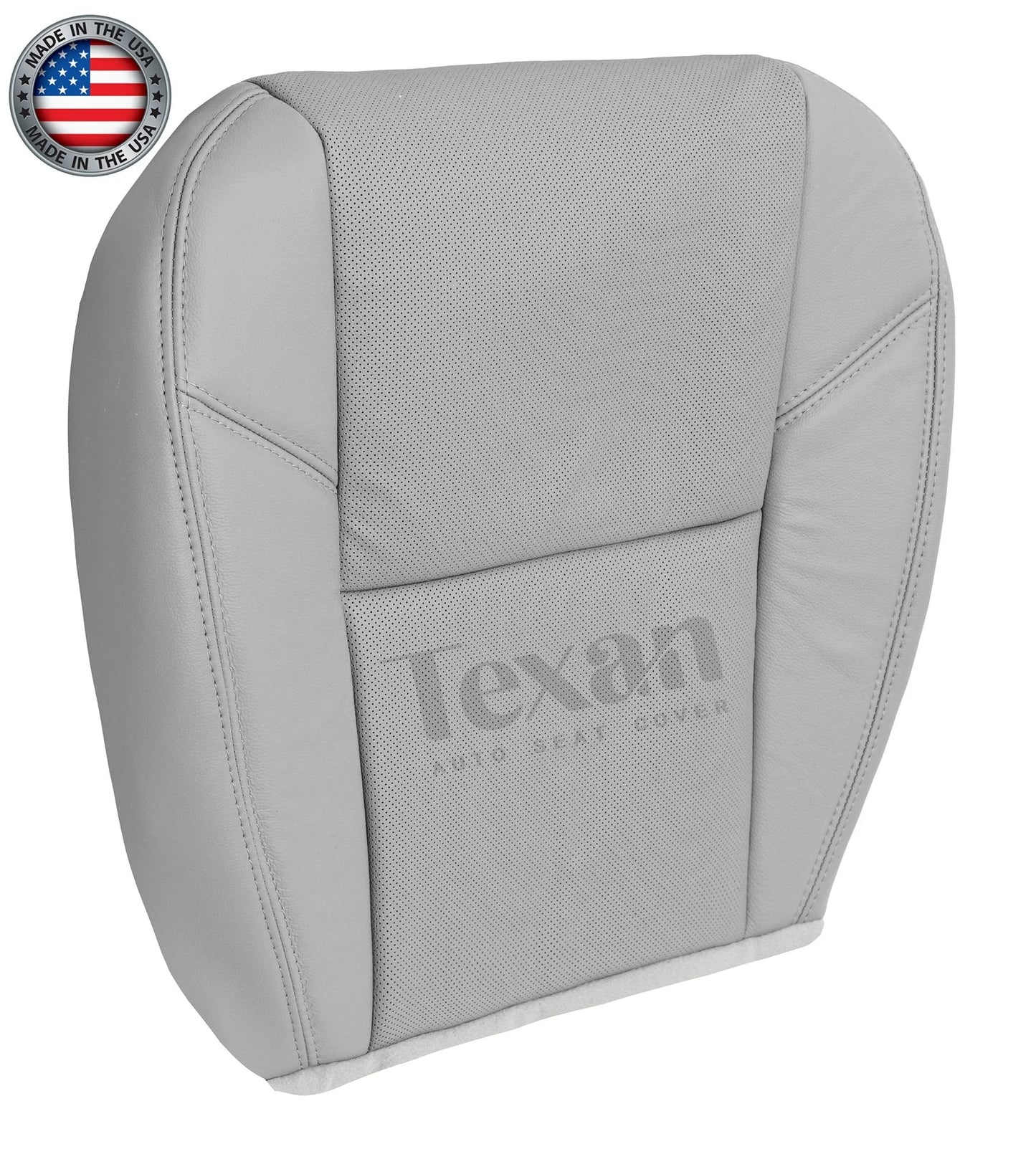 Fits 2010, 2011, 2012, 2013, 2014 GMC Yukon, Yukon XL Driver Side Bottom Perforated Leather Replacement Seat Cover Gray