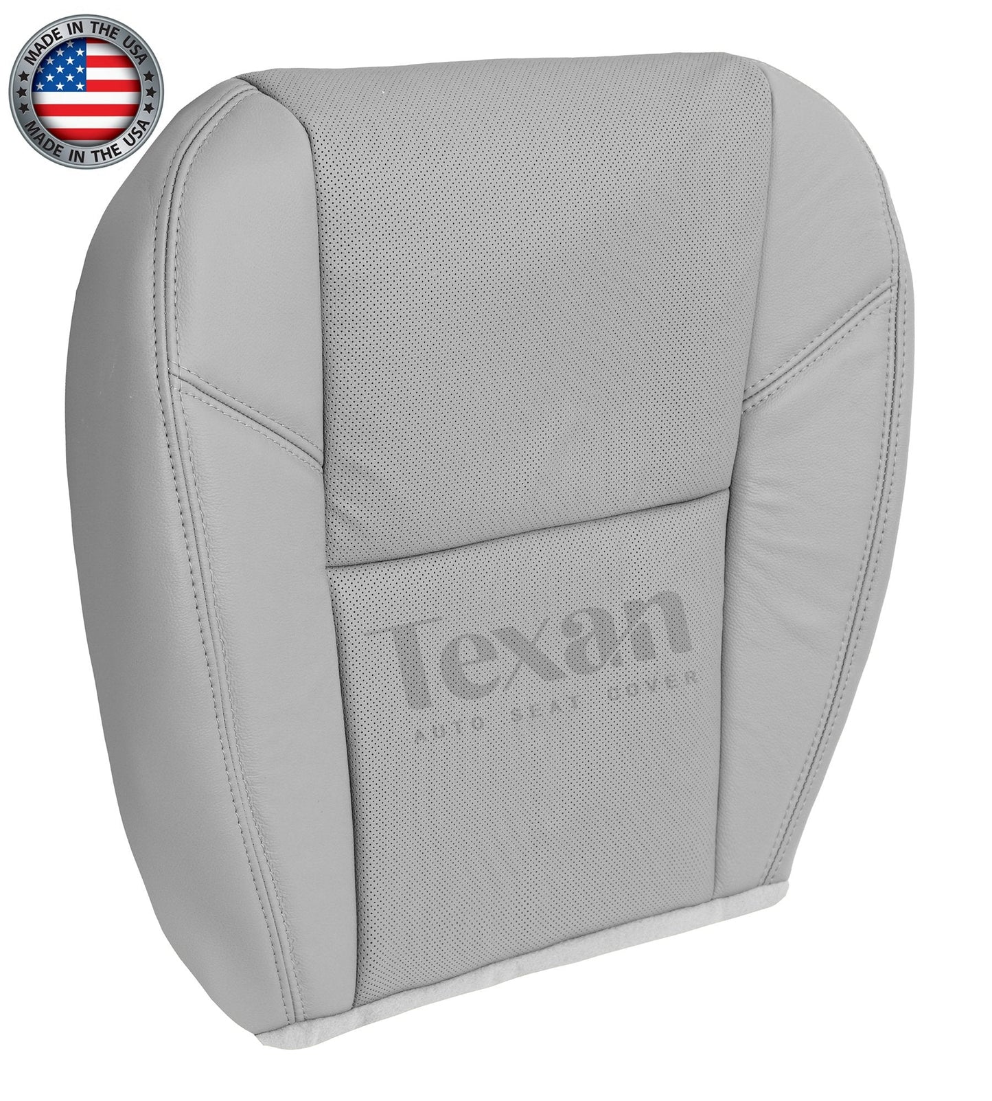 2012 to 2014 Chevy Silverado Driver Bottom Perforated Leather Replacement Seat Cover Gray