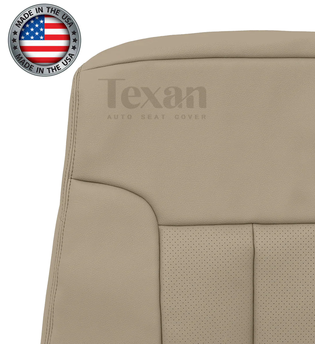 2011 to 2014 Ford F150 Lariat Passenger Side Lean Back Perforated Leather Seat Cover Adobe Tan