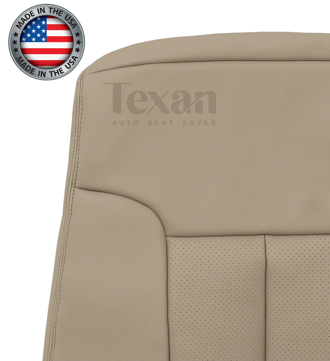 2011 to 2014 Ford F150 Lariat Driver Side Lean Back Perforated Leather Seat Cover Adobe Tan