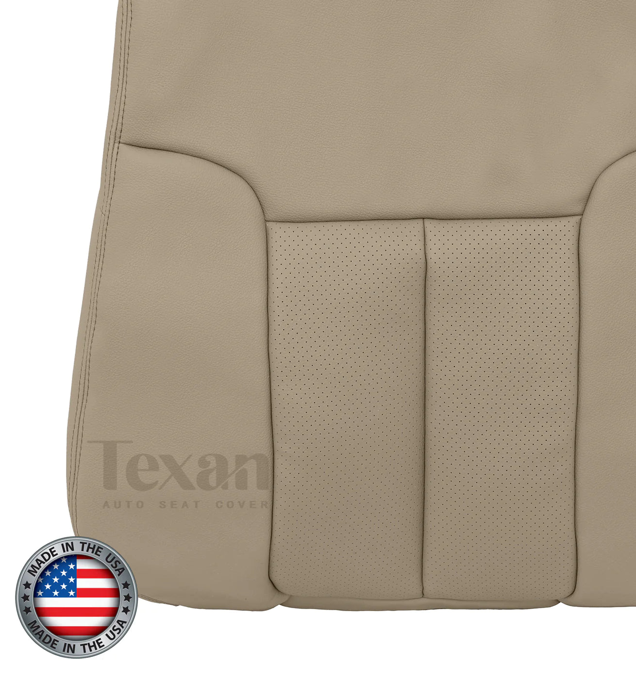 2011 to 2014 Ford F150 Lariat Driver Side Lean Back Perforated Leather Seat Cover Adobe Tan