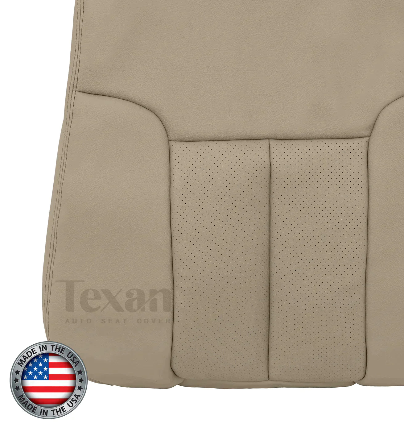 2011 to 2014 Ford F150 Lariat Driver Side Lean Back Perforated Synthetic Leather Seat Cover Adobe Tan