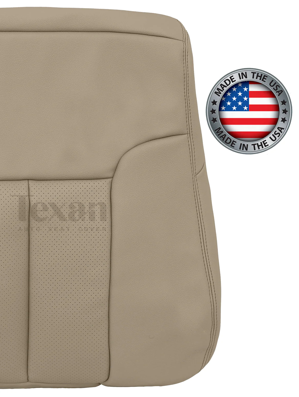 2011 to 2014 Ford F150 Lariat Driver Side Lean Back Perforated Leather Seat Cover Adobe Tan