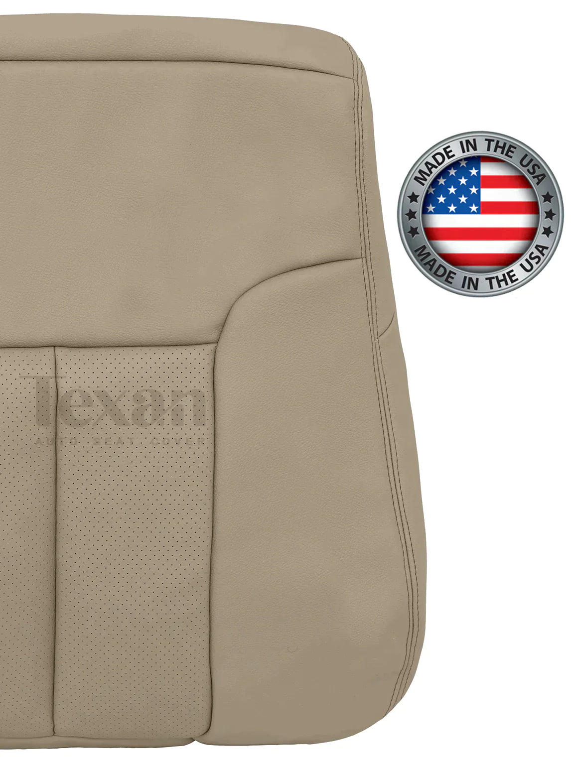 2011 to 2014 Ford F150 Lariat Driver Side Lean Back Perforated Synthetic Leather Seat Cover Adobe Tan