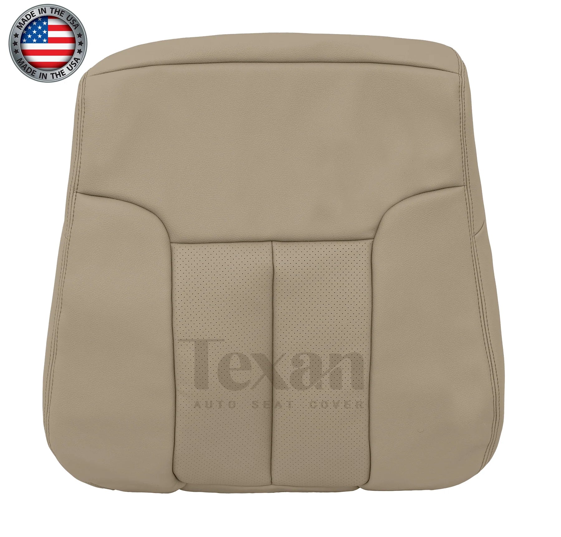 2011 to 2014 Ford F150 Lariat Driver Side Lean Back Perforated Leather Seat Cover Adobe Tan
