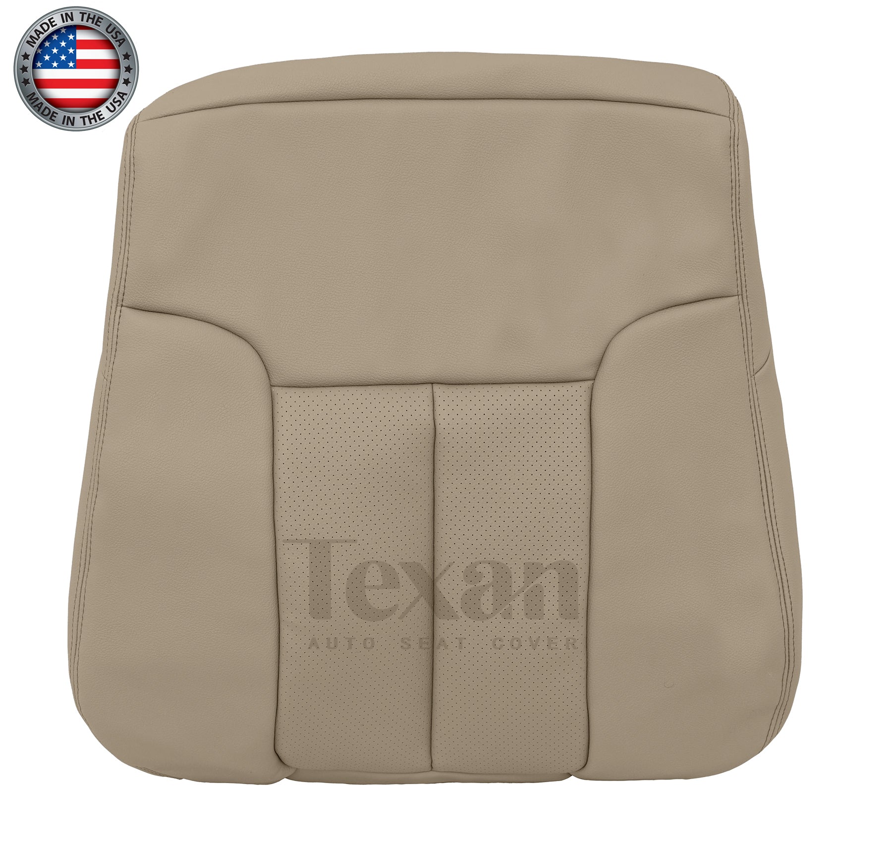 2009, 2010 Ford F150 Lariat Passenger Lean Back Perforated Leather Replacement Seat Cover tan