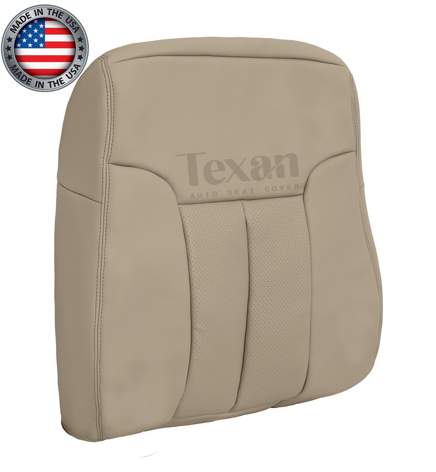 2009, 2010 Ford F150 Lariat Passenger Lean Back Perforated Leather Replacement Seat Cover tan
