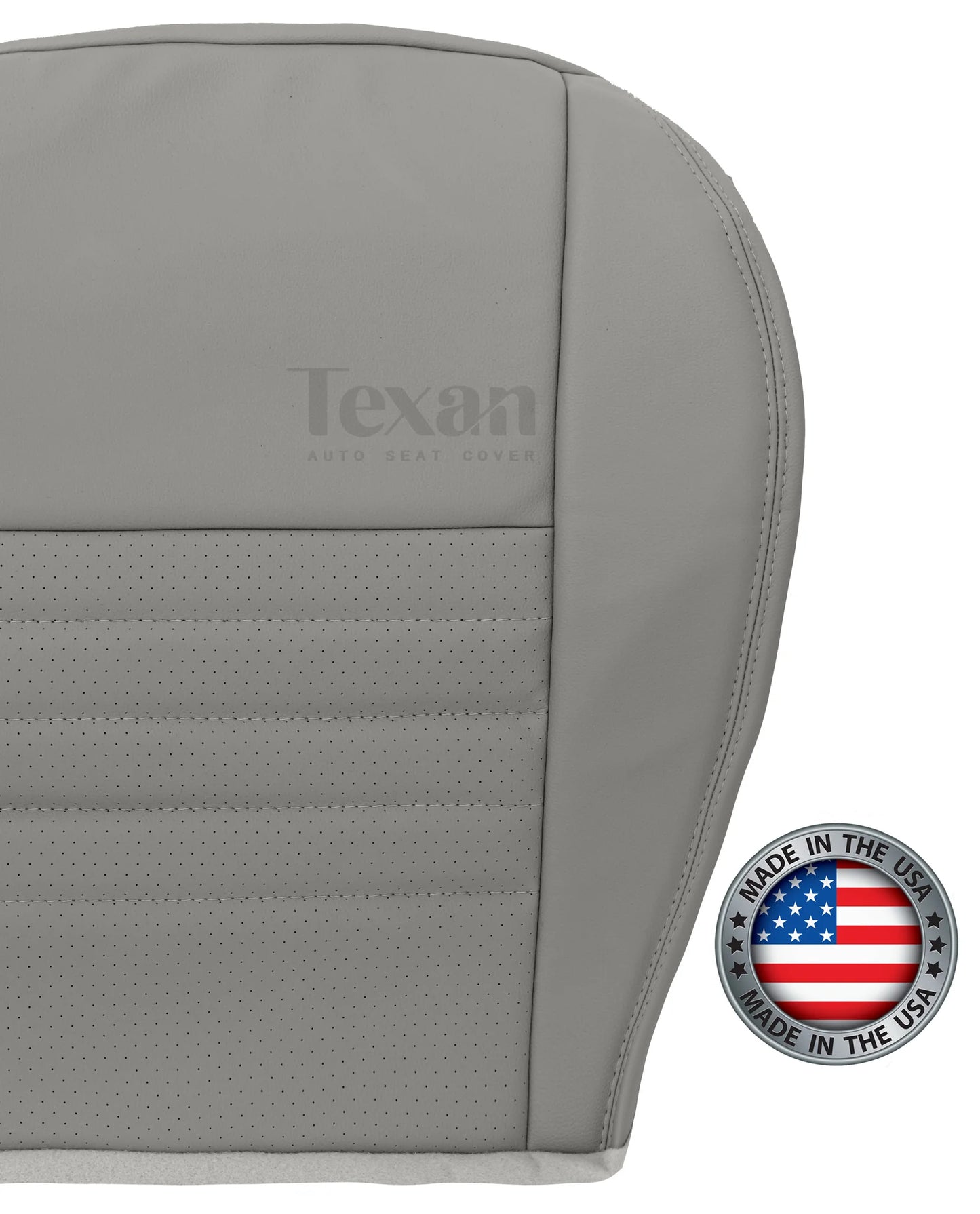 1999 to 2004 Ford Mustang GT V8 Driver Side Bottom Perforated Synthetic Leather Replacement Seat Cover Gray