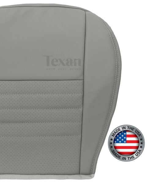 1999 to 2004 Ford Mustang GT V8 Passenger Side Bottom Perforated Synthetic Leather Replacement Seat Cover Gray