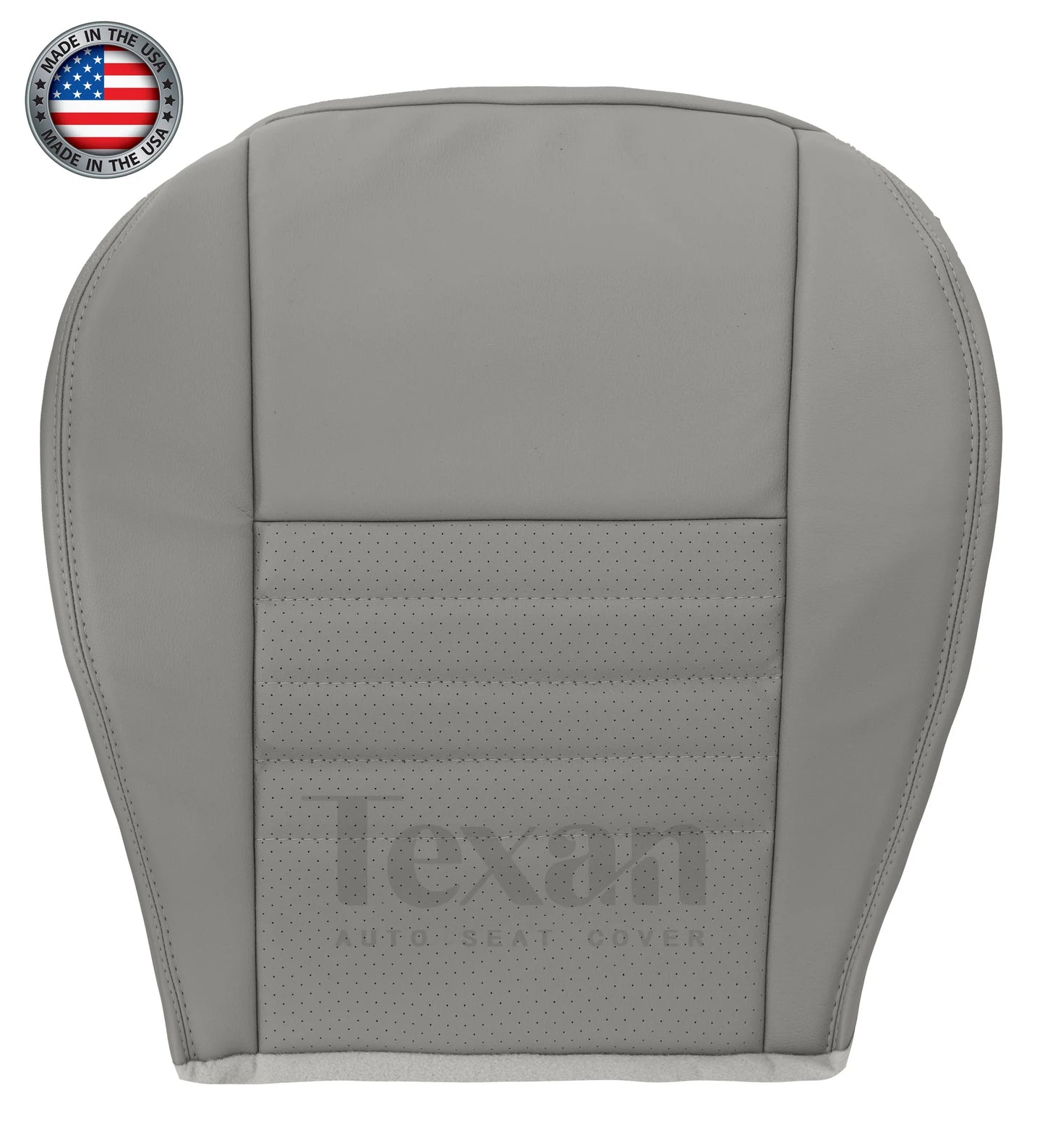 1999 to 2004 Ford Mustang GT V8 Driver Side Bottom Perforated Synthetic Leather Replacement Seat Cover Gray