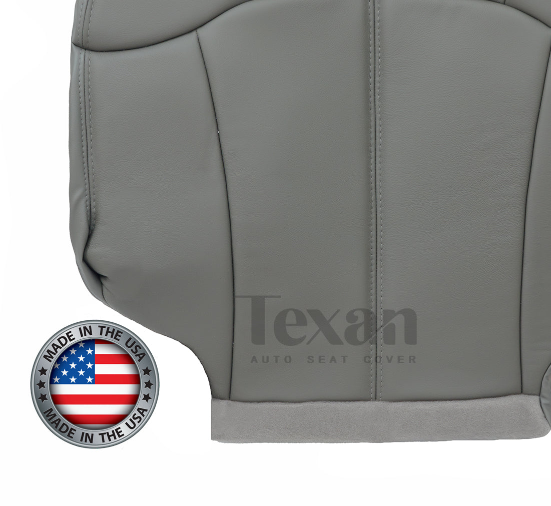 2000, 2001, 2002 Chevy Tahoe/Suburban 1500 2500 LT, LS Driver Side Bottom Synthetic Leather Replacement Seat Cover Gray