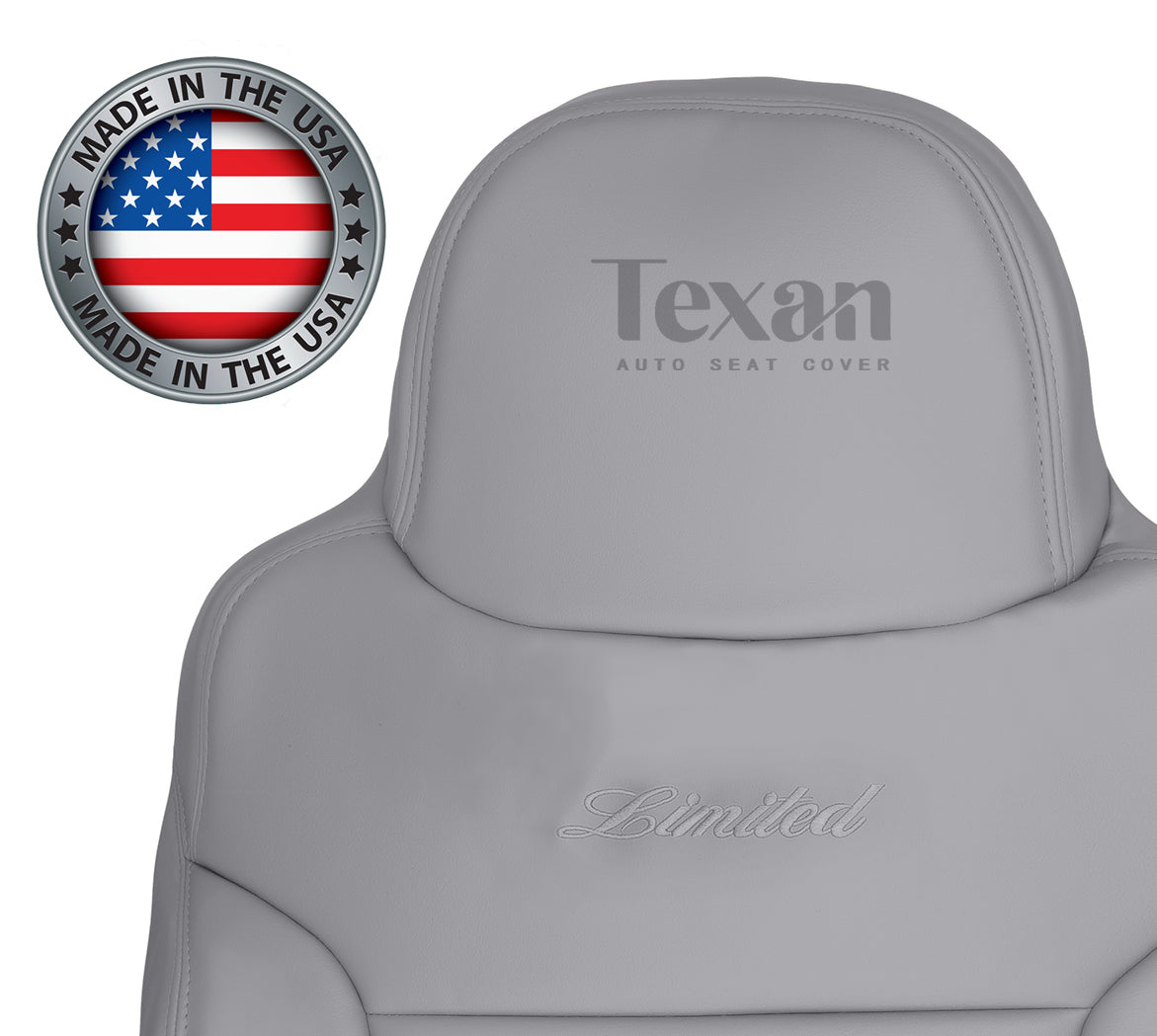 Fits 2000, 2001 Ford Excursion Driver Side Lean Back Synthetic Leather Replacement Seat Cover Gray