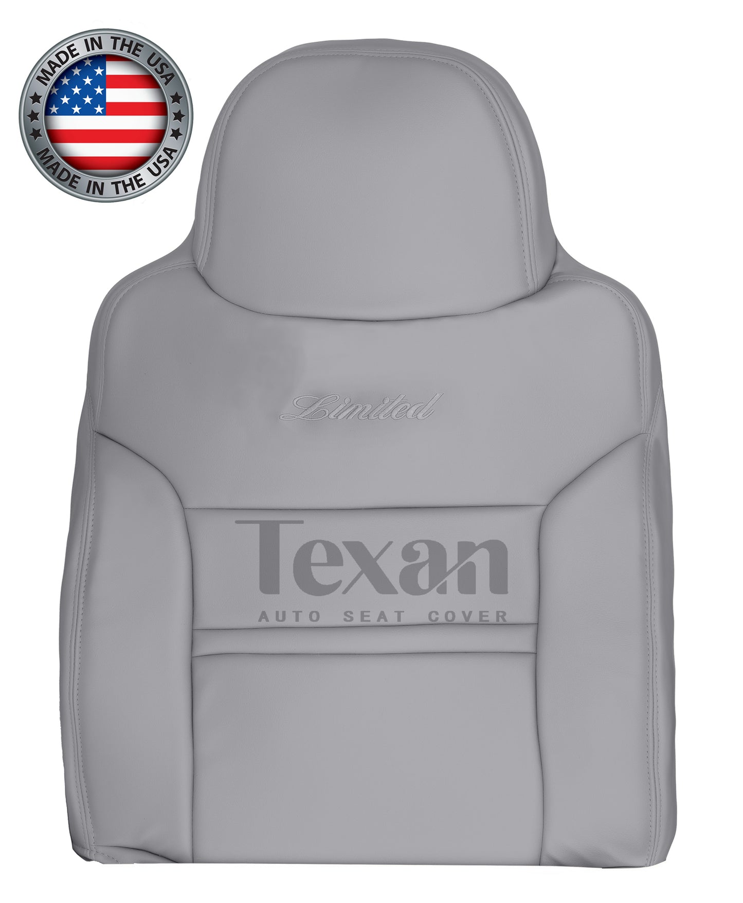 Fits 2000, 2001 Ford Excursion Driver Side Lean Back Synthetic Leather Replacement Seat Cover Gray