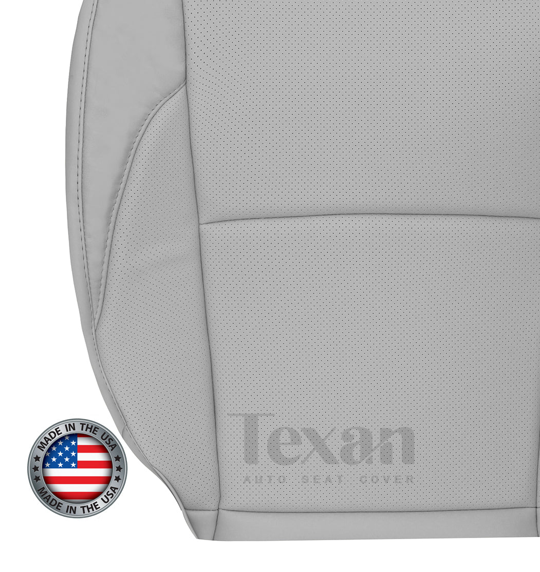 For 2007 to 2012 Lexus ES350 Driver Side Bottom Synthetic Leather Perforated Replacement Seat Cover Gray