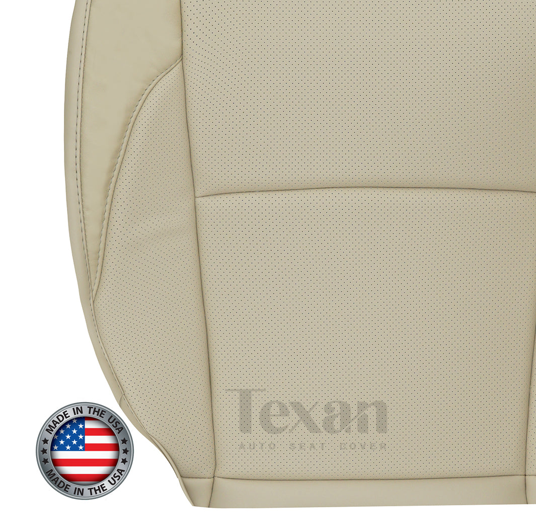 For 2007 to 2012 Lexus ES350 Driver Side Bottom Leather Perforated Replacement Seat Cover Tan