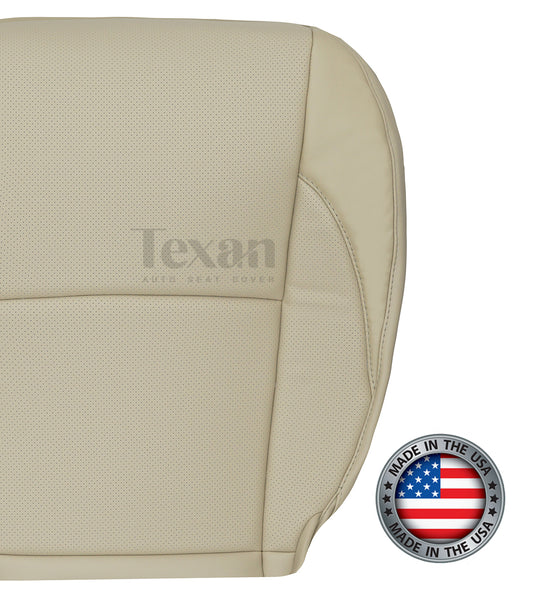 For 2007 to 2012 Lexus ES350 Driver Side Bottom Synthetic Leather Perforated Replacement Seat Cover Tan