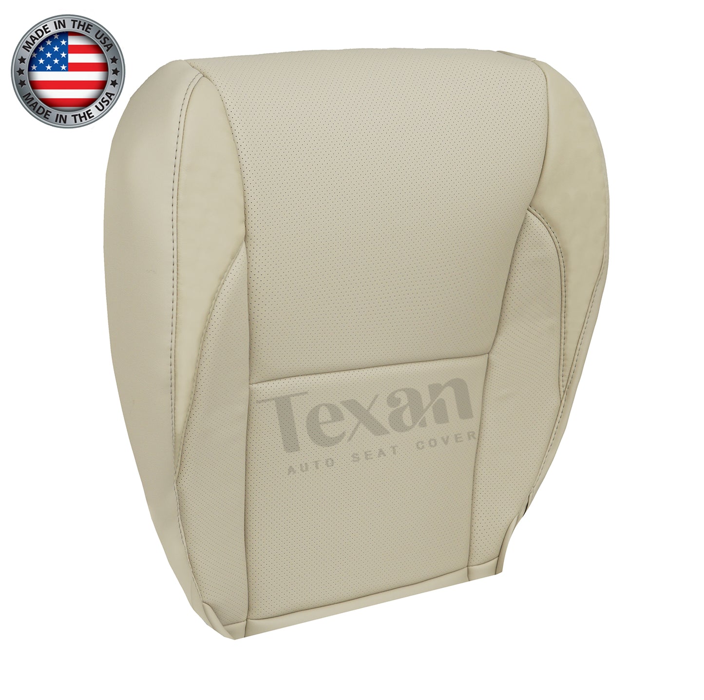 For 2007 to 2012 Lexus ES350 Driver Side Bottom Synthetic Leather Perforated Replacement Seat Cover Tan