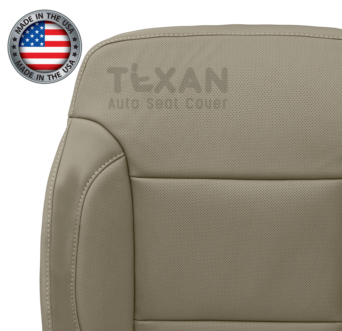 Fits 2015, 2016, 2017, 2018, 2019, 2020 Chevy Tahoe/Suburban Driver Side Lean Back Synthetic Leather Replacement Seat Cover Dune Tan