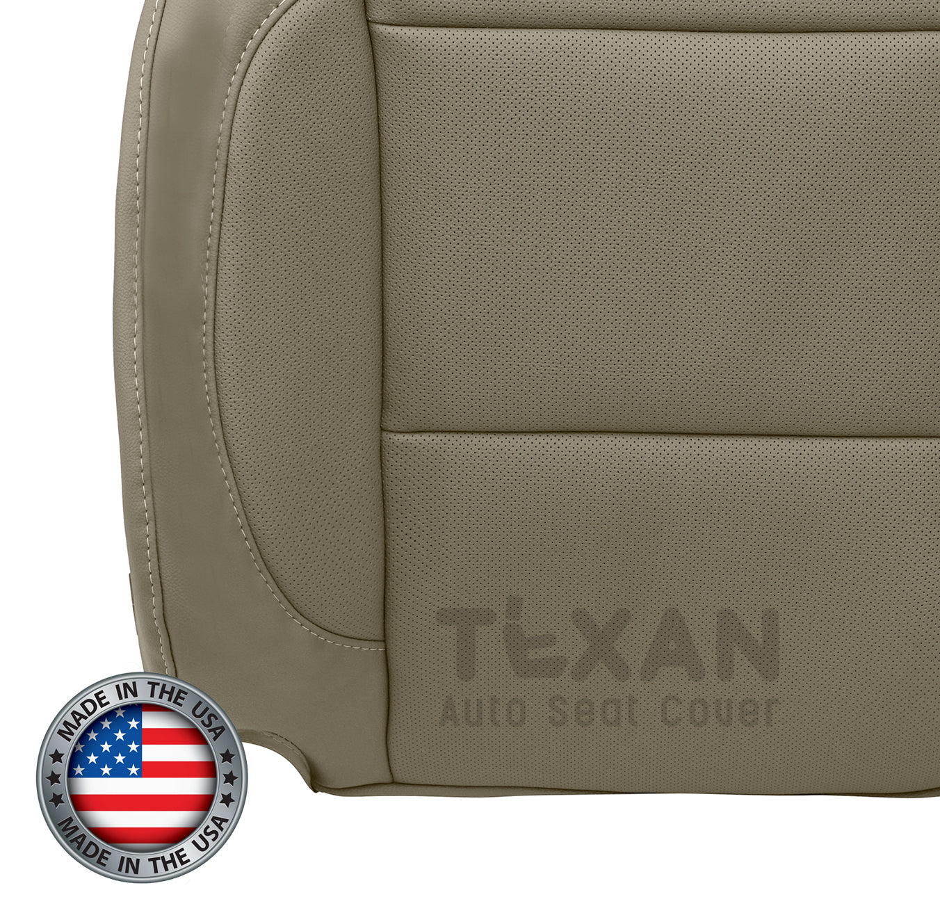 For 2014, 2015, 2016, 2017, 2018, 2019 Chevy Silverado Driver Side Lean Back Perforated Synthetic Leather Replacement Seat Cover Dune Tan