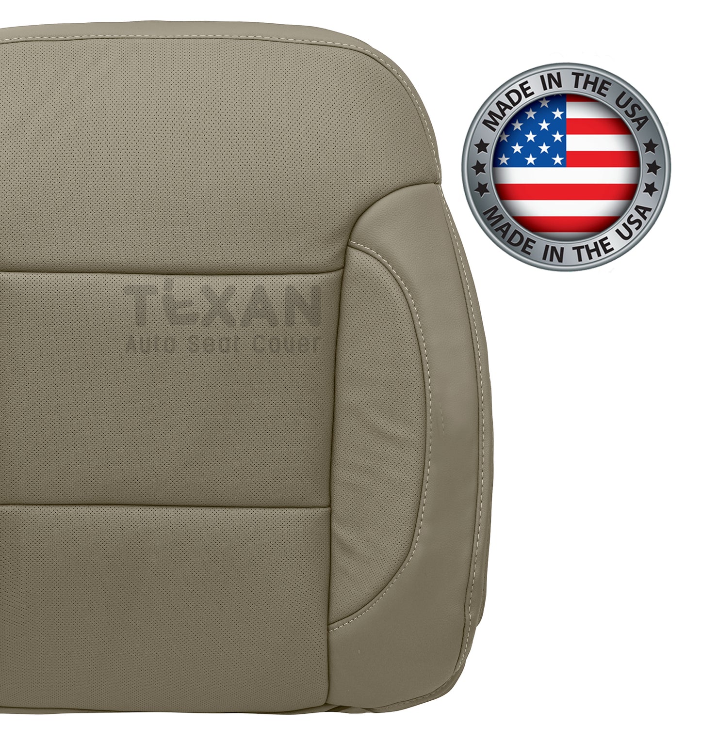 For 2014, 2015, 2016, 2017, 2018, 2019 Chevy Silverado Passenger Side Lean Back Perforated Leather Replacement Seat Cover Dune Tan