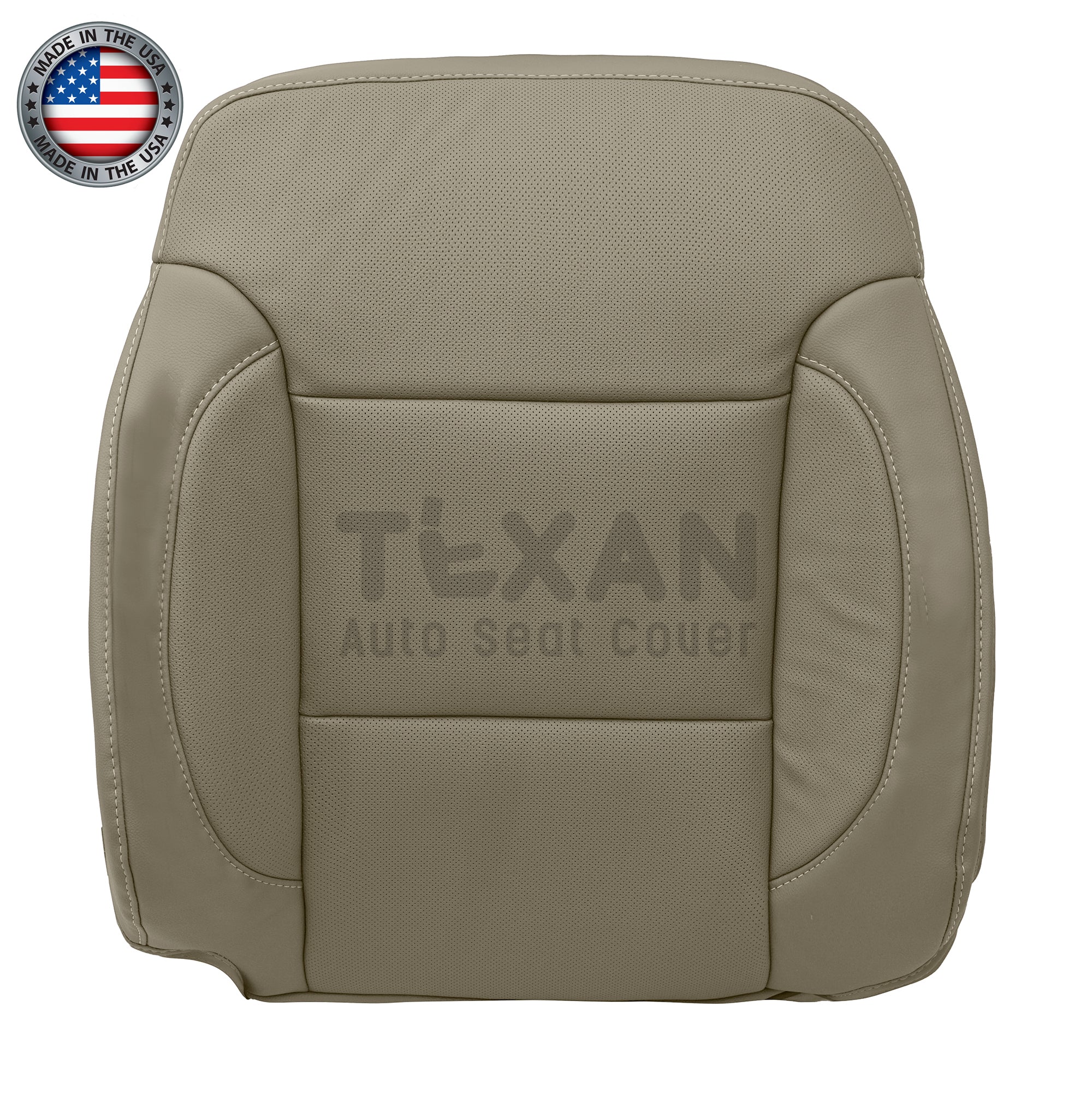 Fits 2015, 2016, 2017, 2018, 2019, 2020 Chevy Tahoe/Suburban Passenger Side Lean Back Leather Replacement Seat Cover Dune Tan