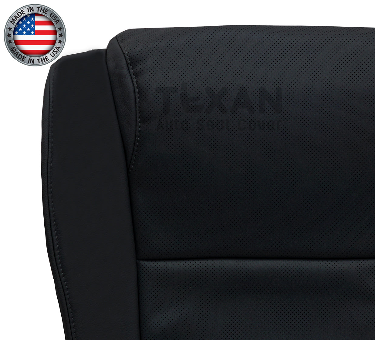 2010-2013 Toyota Tundra Platinum Driver Side Bottom Perforated Leather Replacement Seat Cover Black
