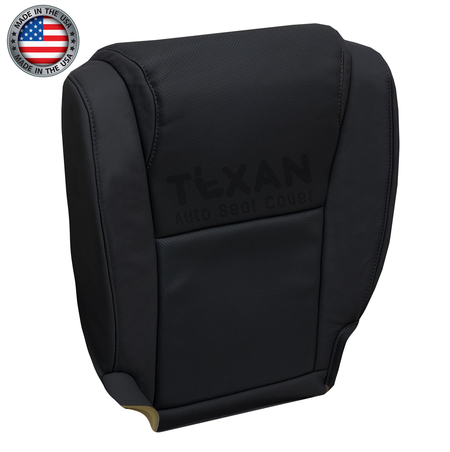 2010-2013 Toyota Tundra Platinum Driver Side Bottom Perforated Leather Replacement Seat Cover Black