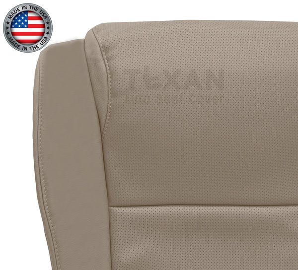 For 2007 to 2013 Toyota Tundra Passenger Side Perforated Leather Replacement Seat Cover Tan