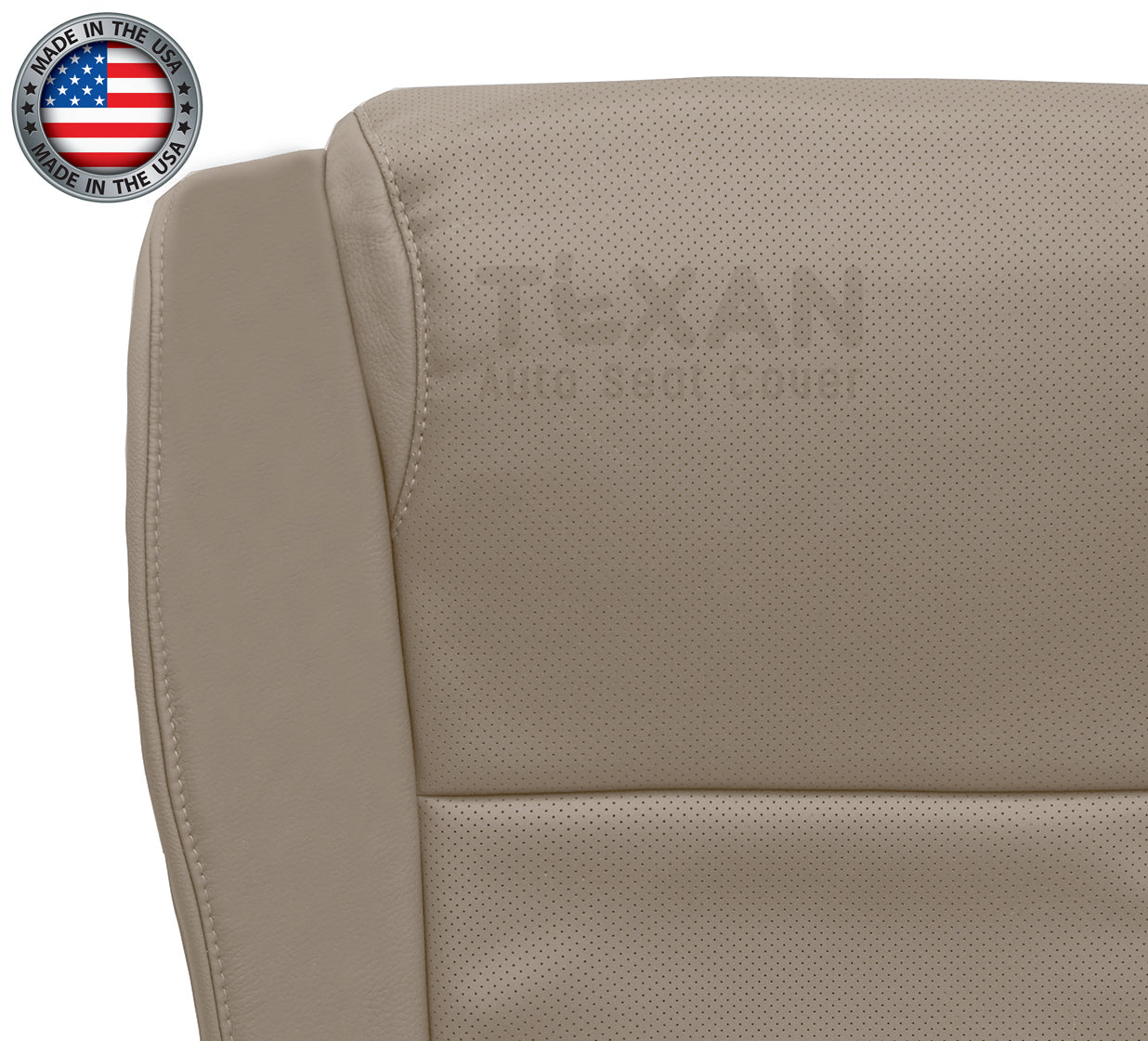 For 2007 to 2013 Toyota Sequoia Passenger Side Leather Perforated Replacement Seat Cover Tan