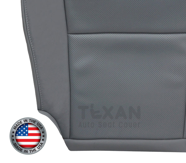 2007 to 2013 Toyota Tundra Passenger Side Bottom Perforated Leather Replacement Seat Cover Gray
