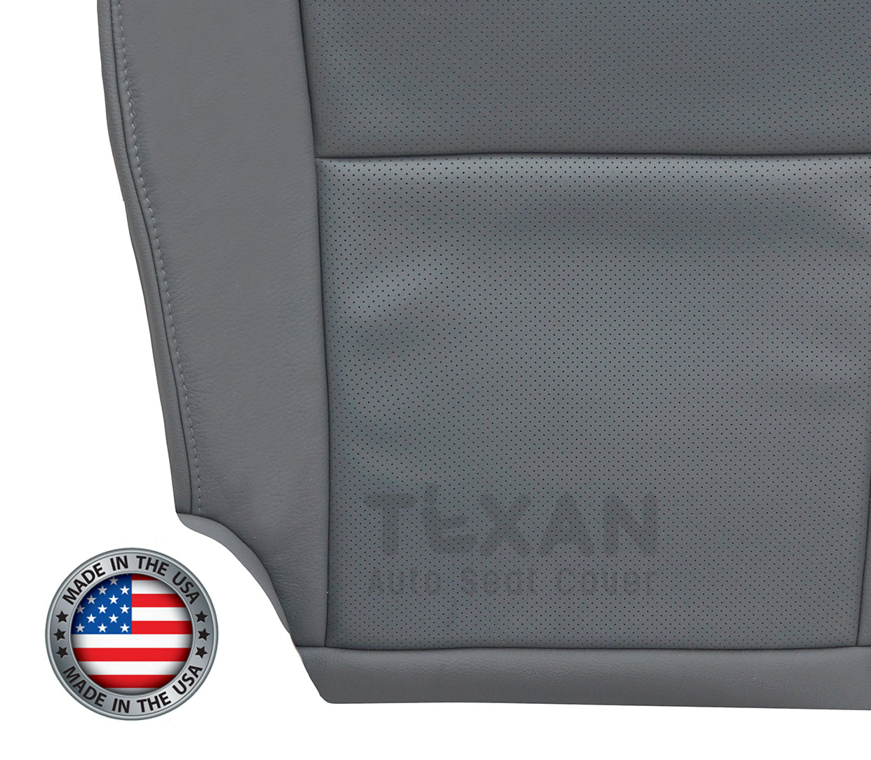 2007 to 2013 Toyota Tundra Driver Side Bottom Perforated Synthetic Leather Replacement Seat Cover Gray