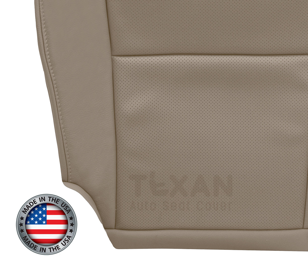 For 2007 to 2013 Toyota Tundra Passenger Side Perforated Leather Replacement Seat Cover Tan