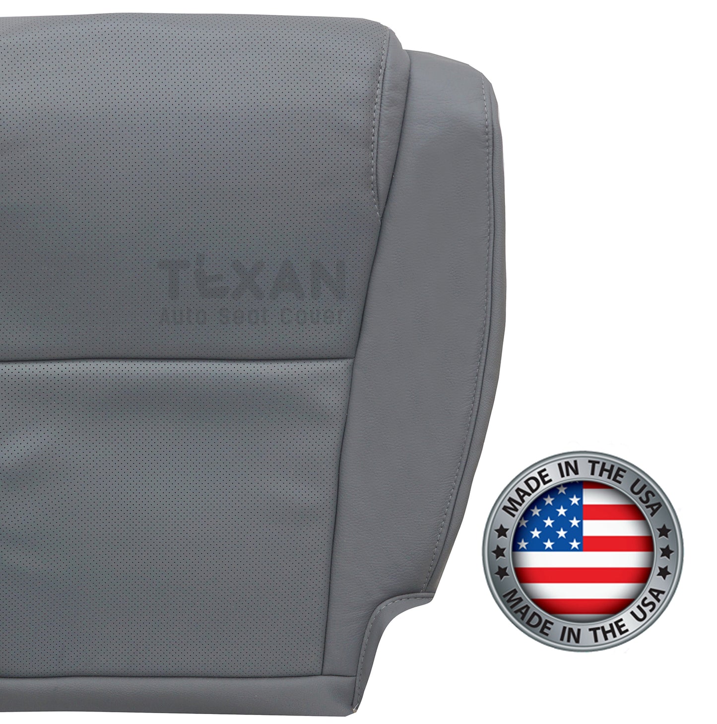 2007 to 2013 Toyota Tundra Driver Side Bottom Perforated Leather Replacement Seat Cover Gray