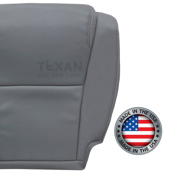 2007 to 2013 Toyota Sequoia Passenger Side Bottom Perforated Leather Replacement Seat Cover Gray