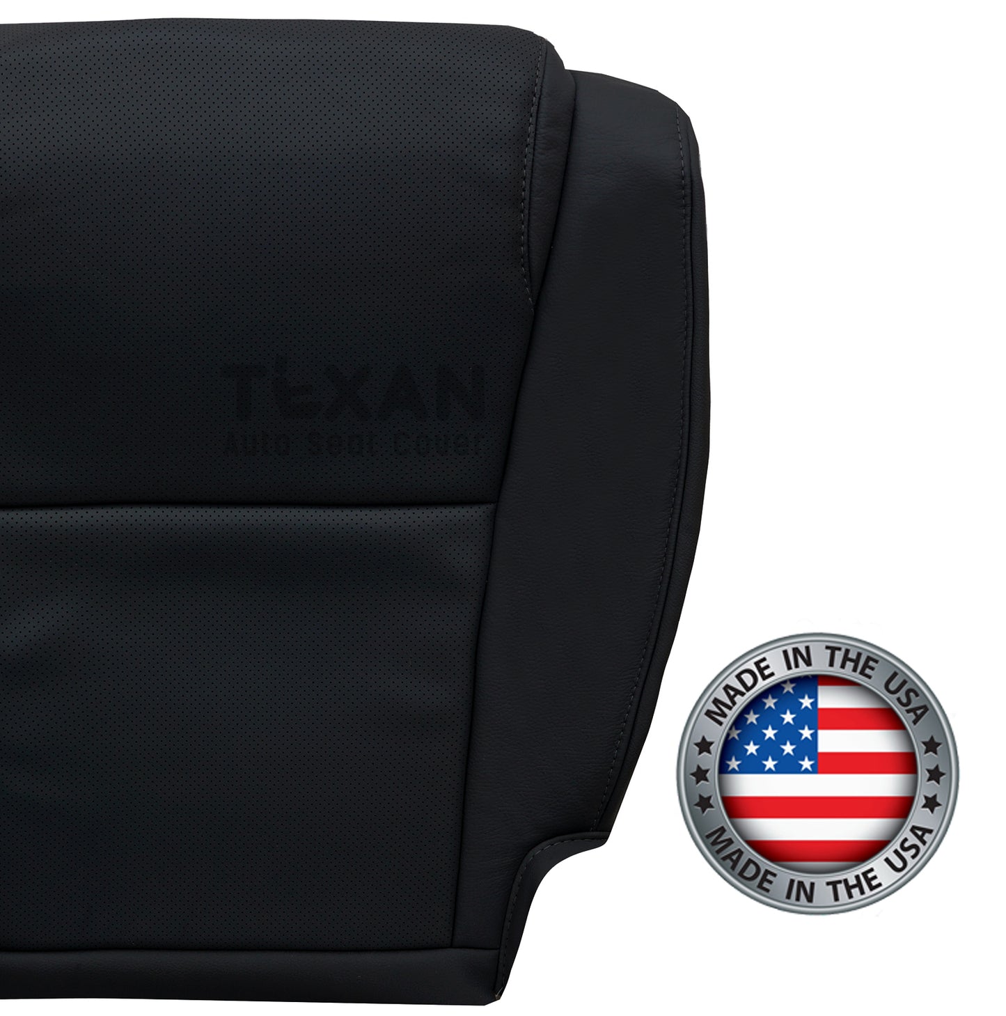 2010-2013 Toyota Tundra Platinum Driver Side Bottom Perforated Leather Replacement Seat Cover Black