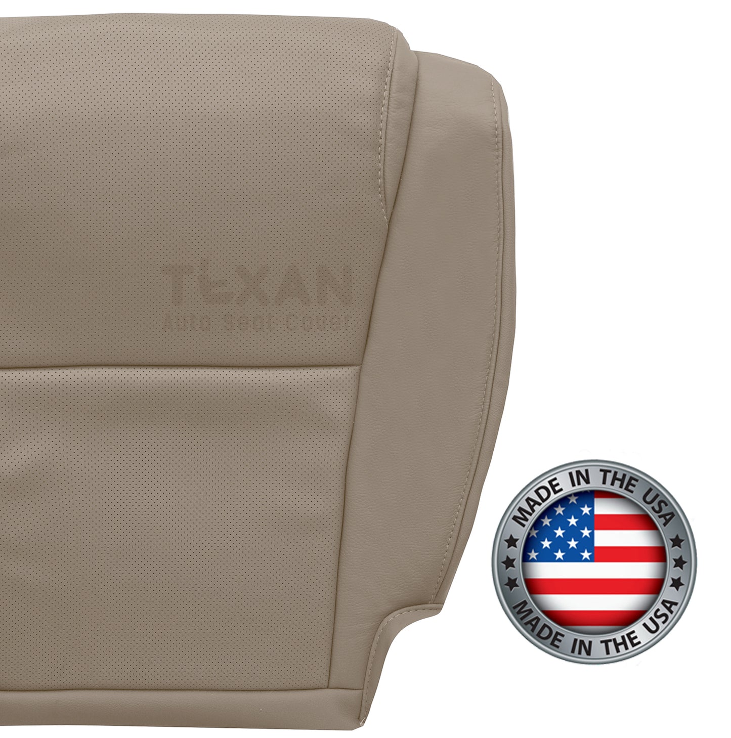 For 2007 to 2013 Toyota Sequoia Passenger Side Leather Perforated Replacement Seat Cover Tan
