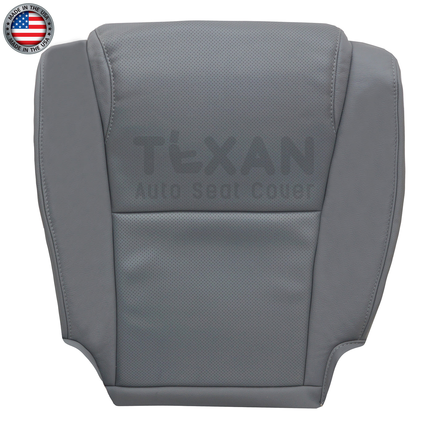 2007 to 2013 Toyota Sequoia Passenger Side Bottom Perforated Leather Replacement Seat Cover Gray