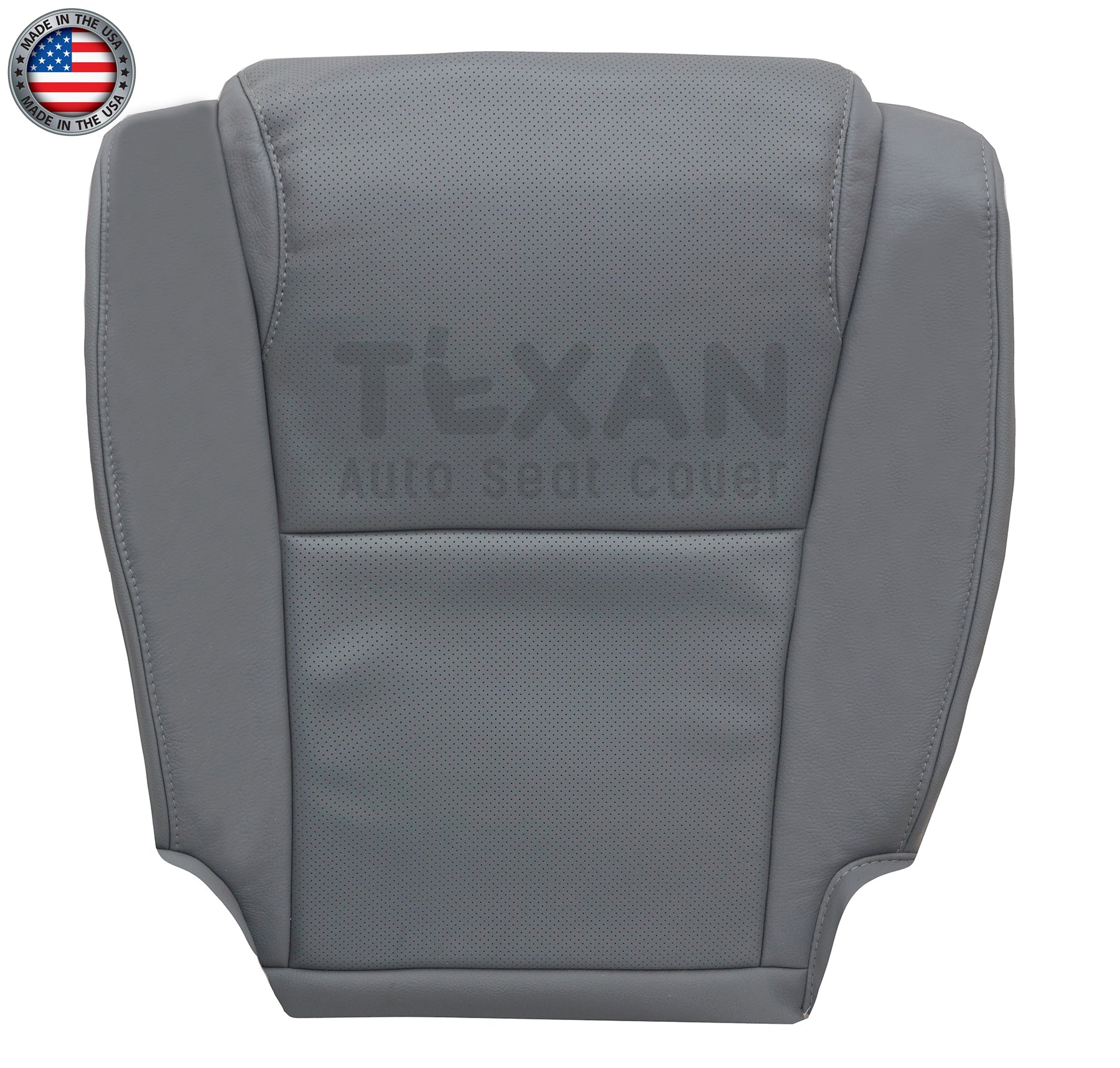 2007 to 2013 Toyota Tundra Driver Side Bottom Perforated Synthetic Leather Replacement Seat Cover Gray
