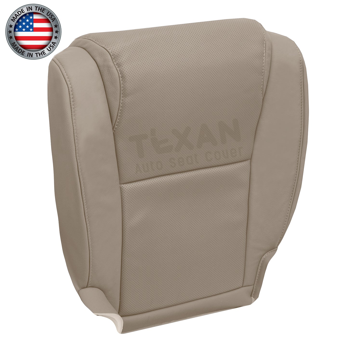 For 2007 to 2013 Toyota Sequoia Passenger Side Leather Perforated Replacement Seat Cover Tan
