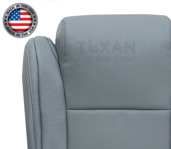2007–2013 Toyota Tundra Platinum, Limited Driver Bottom Perforated Leather Seat Cover – Gray (Pattern with Extra Seam)
