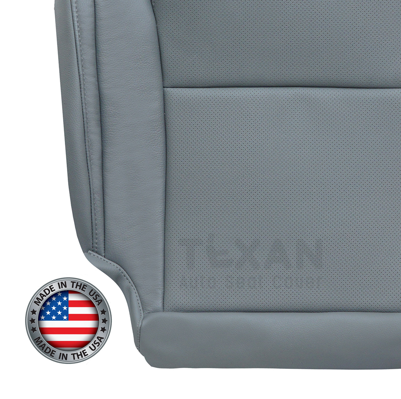 2007-2013 Toyota Sequoia Driver Bottom Perforated Synthetic Leather Replacement Seat Cover Gray