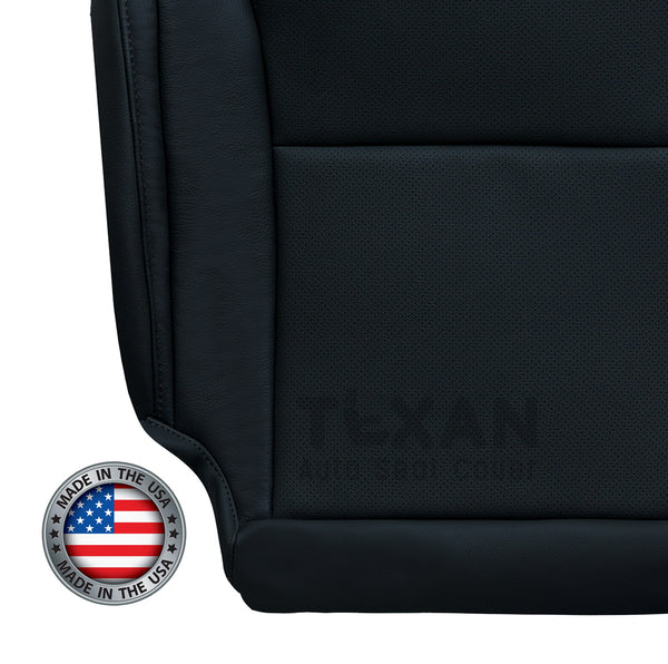 2010-2013 Toyota Tundra Platinum Driver Side Bottom Perforated Leather Replacement Seat Cover Black